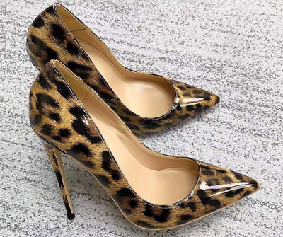 #ad Sexy Pointy Toe Leopard Stiletto Shoes for Women Party Nightclub High Heels Size $72.99