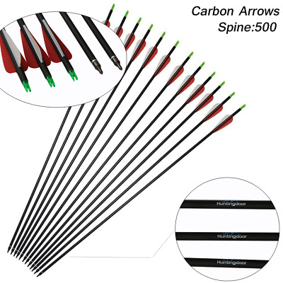 #ad #ad 12PK Archery 30#x27;#x27; Carbon Arrows with Removable Tips for Compound Recurve Bow $31.01
