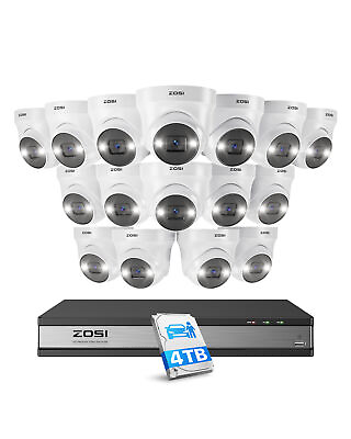 #ad #ad ZOSI 16CH 4K PoE Security Camera System H.265 16 Channel 5MP AI IP Cameras Dome $246.99