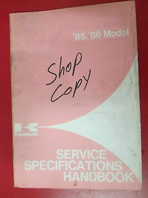 #ad 85 86 Kawasaki Service Specifications Handbook 1985 1986 $9.99