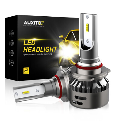 #ad AUXITO 9012 HIR2 LED Headlight Bulbs Kit High Low Beam Super Bright 6500K White $20.99