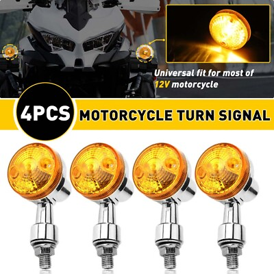 #ad 4X Amber Motorcycle Turn Indicator Signal Light Blinker for Yamaha Suzuki Honda $15.99