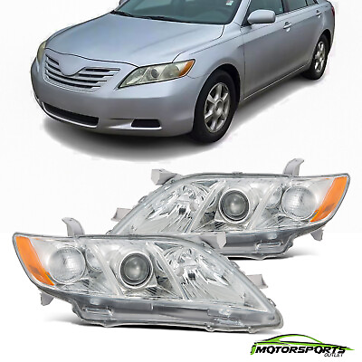 #ad For 2007 2009 Toyota Camry Sedan Factory Style Chrome Headlights Head Lamp Set $74.98