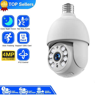 #ad Light Socket Security Camera 360° Home Wireless Security Cameras Audible Alarm $25.99