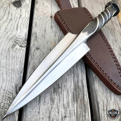 #ad Hand Forged Railroad Spike Carbon Steel Hunting Spear Point Knife Fixed Blade $27.95