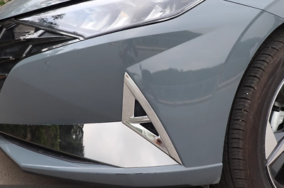 #ad ABS Front Fog Light Lamp Lid Chrome Cover Trim For 2021 2023 Hyundai Elantra 2P $28.69