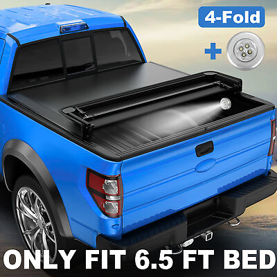 #ad 6.5 FT Bed Truck Soft Tonneau Cover For 04 15 Nissan Titan King Cab 4 Fold Black $150.81