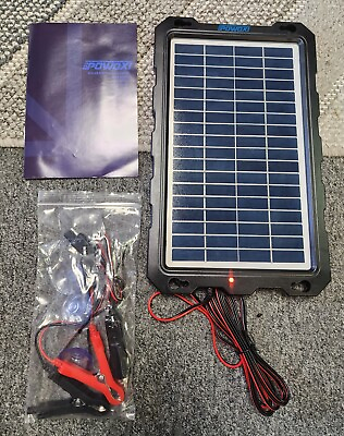#ad POWOXI Upgraded 7.5w Solar Battery Trickle Charger 12v Waterproof Solar Kit $29.99