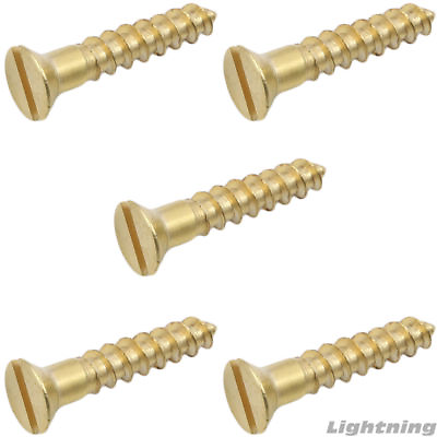 #ad Slotted Flat Head Wood Screw Solid Commercial Brass #5X1 1 4quot; Qty 2500 $493.63