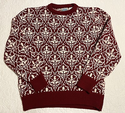 #ad Vintage Royal North Mills Sweater Men#x27;s XL Chunky Knit Nordic Ski Made in USA $26.96