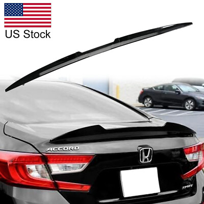 #ad Glossy Black Adjustable Sport Style Rear Trunk Tail Roof Spoiler Lip Wing Seda $42.99