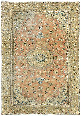 #ad Semi Antique Muted Floral Handmade 6X9 Distressed Vintage Oriental Rug Carpet $733.00