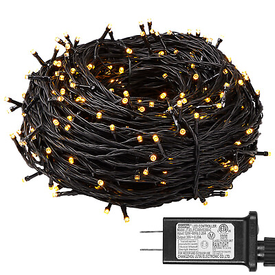 #ad 20M 50M 100M Low Voltage Power Saving LED Black Wire String Light Waterproof US $23.93