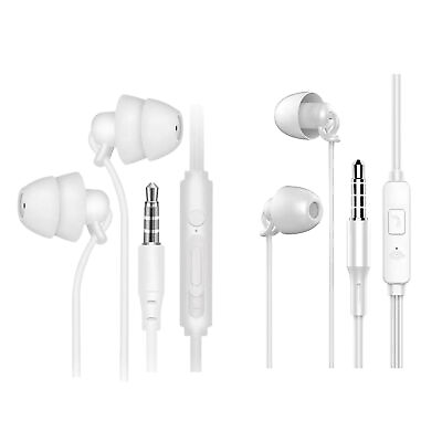#ad 2PCS Wired Sleep Earbuds Soft Silicone Sleeping Earphone Headphones 3.5mm $8.45