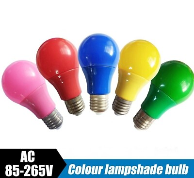 #ad Color LED Bulb E27 AC 85V 265V Led Light 5W 7W 9W Lamp Red Blue Green Yellow $3.99