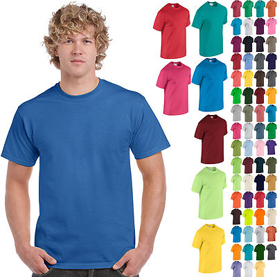 Gildan Plain Cotton T Shirt Short Sleeve Solid Blank Design Tee Men Tshirt S 5XL $3.75