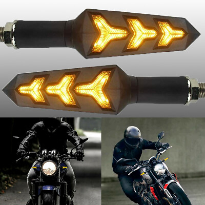 #ad 2 PCS Motorcycle LED Turn Signals Blinker Light For Kawasaki Yamaha Harley HONDA $13.95