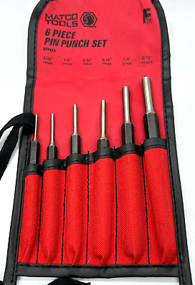 #ad 🇺🇸 NEW MATCO Tools USA Pin Punch Set Lot Straight Roll Red Storage Pouch 6pc $140.00