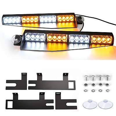 #ad Dual LED Visor Light Bars Emergency Car Warning Traffic Advisor Strobe Light Bar $70.68