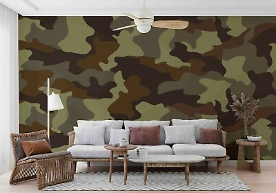#ad 3D Camouflage Background Wallpaper Wall Mural Removable Self adhesive 39 AU $299.99
