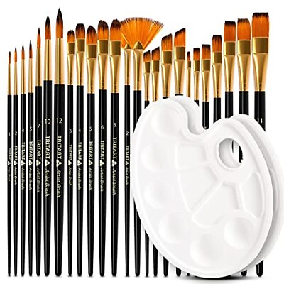 #ad Paint Brush Set Of 25 Suitable As Acrylic Watercolor Oil Brushes Paintbrushes Wi $17.15