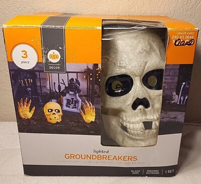 #ad Halloween Skull amp; Hands Lighted Graveyard Groundbreakers $27.00