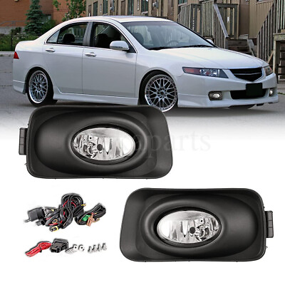 #ad Fog Lights For 2004 2005 ACURA TSX Kit Clear Lens Wiring Switch and Bezels $37.99