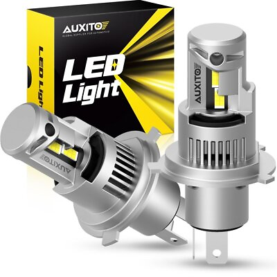 #ad AUXITO H4 9003 HB2 LED Headlight Bulbs Dual Hi Low White 6000K 6000LM Q16 Series $43.23