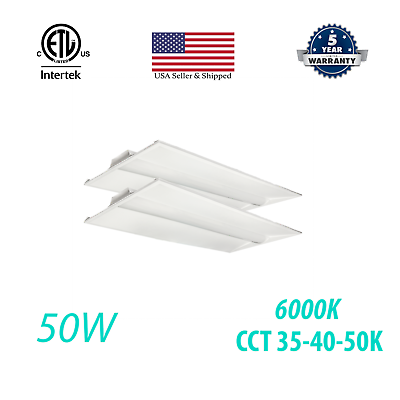 #ad 2x4 50W Troffer LED Panel Light 6250LMS 0 10V Dimmable ETL Certified 2 Pack $299.99