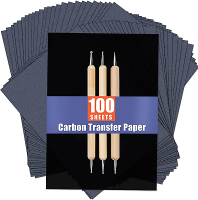 #ad PSLER 100 Sheets Carbon Paper Sheets Carbon with 3PCS Embossin.. $8.08