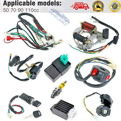50cc 110cc CDI Wire Harness Stator Assembly Wiring Kit For Chinese ATV Quad Quad $32.39