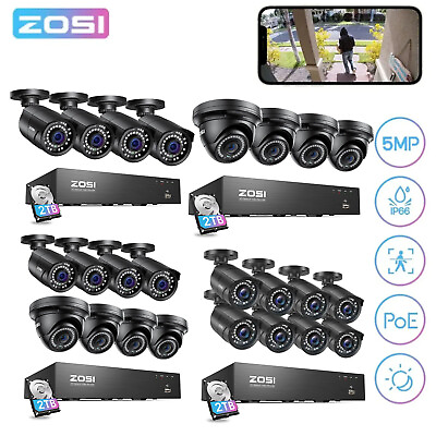 #ad ZOSI H.265 4K 8CH NVR PoE Security Home Camera System CCTV 24 7 Recording 2TB $251.99
