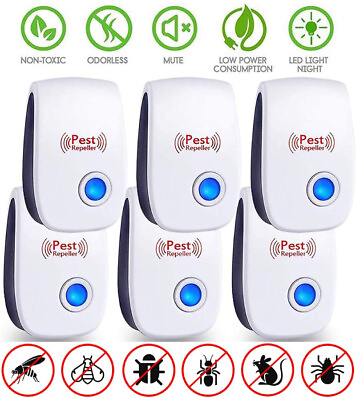 Electronic Pest Reject Control Ultrasonic Repeller Home Bug Rat Spider Roaches $16.98