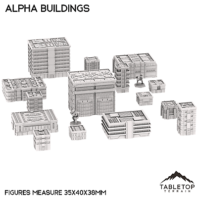 #ad Mecha City Alpha Buildings Compatible with Battletech Mech Terrain $111.34