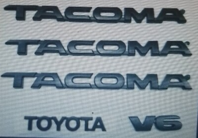 #ad TOYOTA TACOMA EMBLEMS 5 PCS SET DOORS AND TAILGATE BLACK ABS DECALS NEW $25.99