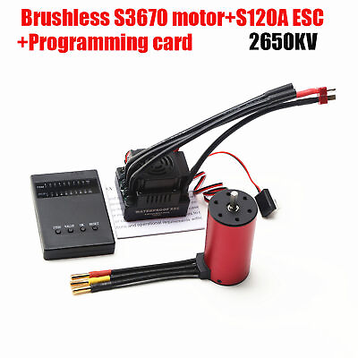 #ad S3670 2650KV Brushless Motor Sensorless Waterproof Motor and 120A Brushless I4L6 $57.40