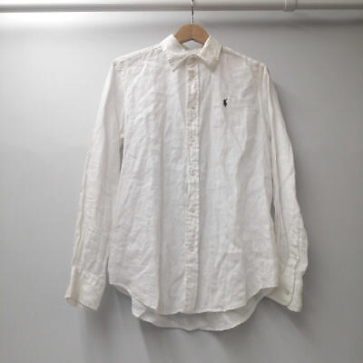 #ad Polo Ralph Lauren Wh L S Linen Shirt $118.37