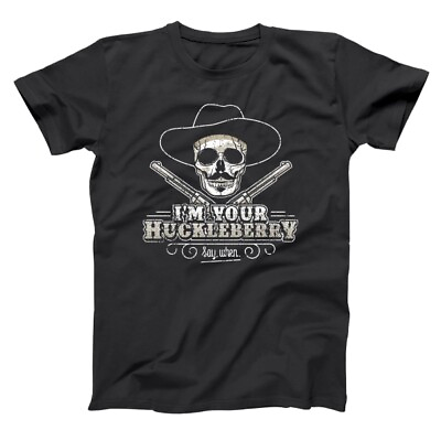 #ad Im Your Huckleberry Funny Humor Western Cowboy Nra Black Basic Men#x27;s T Shirt $24.00