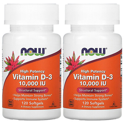 #ad #ad Now Foods High Potency Vitamin D 3 10000 IU 120 Softgels 2 Pack $26.04