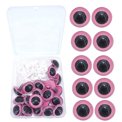 #ad 1Box 20Pcs 24Mm Large Colorful Plastic Safety Eyes Craft Eyes With Sturdy Was $11.89