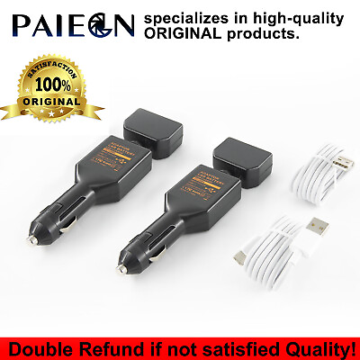 #ad Paiegn 2 Pack USB Car Chargers USB C Cables 2.1A 4 Port Adapter Type C USB C $7.99