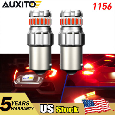 #ad AUXITO Error Free BA15S 1156 7506 Red LED Turn Signal Brake Tail Stop Light EAG $14.24