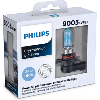 #ad Philips 9005CVPS2 9005 CrystalVision Platinum Halogen Car Headlight Bulb 2 PackP $33.80