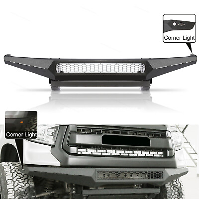 #ad Front Bumper W LED Corner Light Carbon Steel Fit 2014 2020 Toyota Tundra $259.00