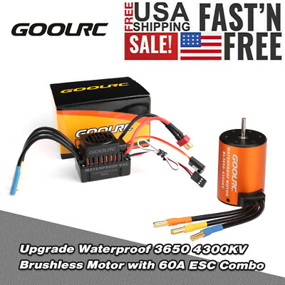 #ad #ad GoolRC 3650 4300KV Brushless Motor with 60A ESC Combo Set for 1 10 RC Car Truck $35.99