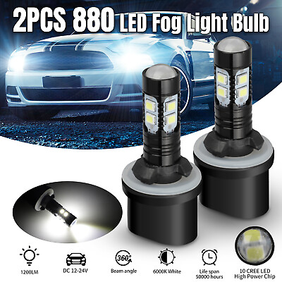 #ad 2PCS 880 890 892 893 899 CREE LED Fog Light Driving Bulbs 100W 6000K Xenon White $9.48