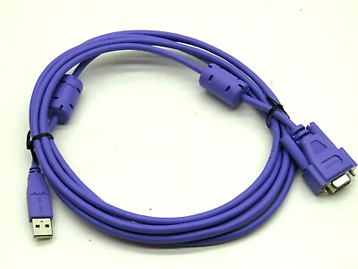 #ad 10Ft Female DB9 Serial to Male USB Adapter Converter Cable Wire Purple $8.09