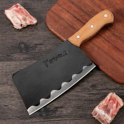 #ad 6mm Thick Blade Manganese Steel Bone Chopping Knife 750g High Hardness $49.99