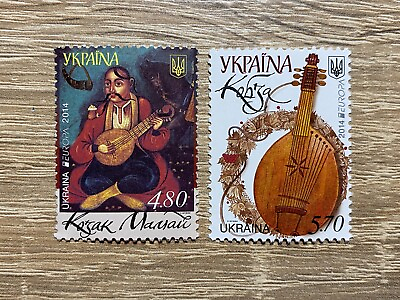 #ad Ukraine 2014 2x Stamp quot;Europa. National musical instruments. Kobzaquot; $2.49
