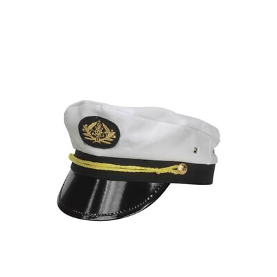 #ad Adult Captain Hat Navy Cap White Gold Black Yacht Sailor Womens Mens Unisex NEW $14.99